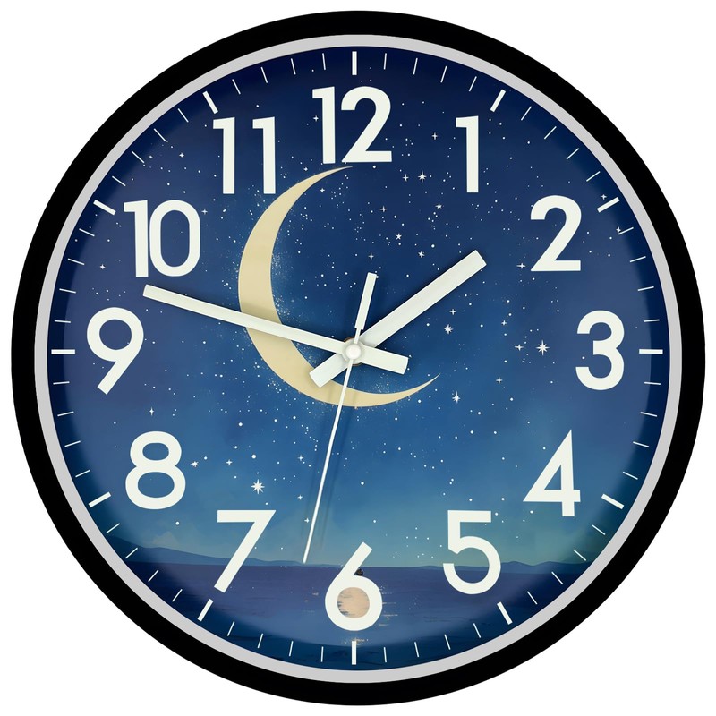 JoFomp Glow in The Dark Wall Clocks Battery Operated, 12