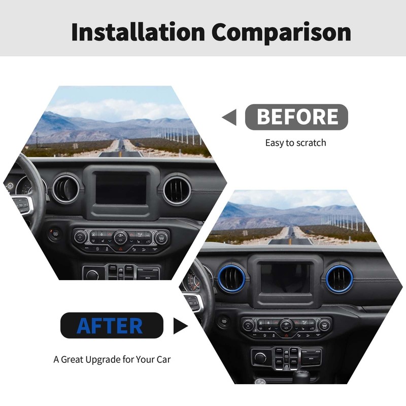 RT-TCZ Center Console Air Conditioner Vent Trim Cover Aluminum Alloy