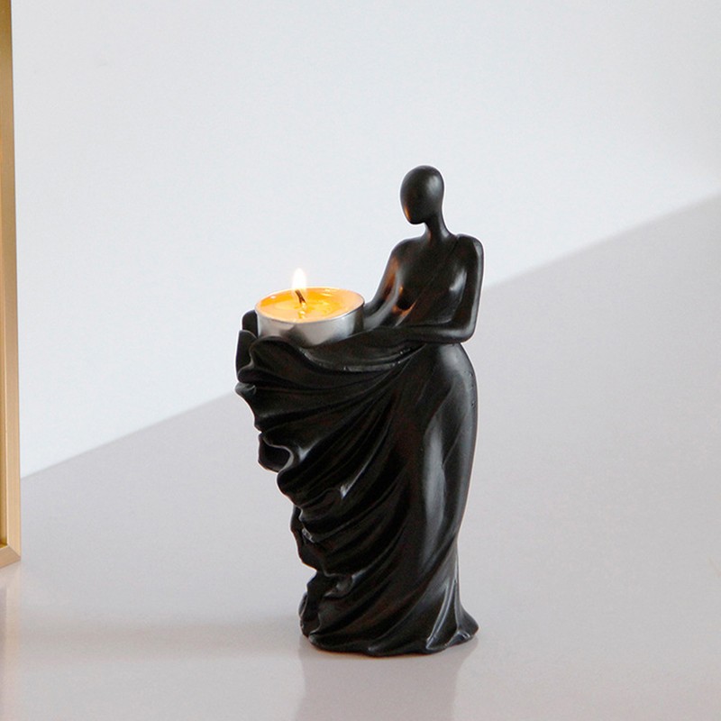 Figures Candle Holder Handmade Literary Female Form Stable Base Realistic