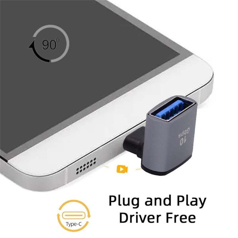 xiwai Adaptador OTG de 90 grados para computadora portátil, tablet