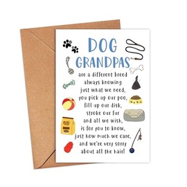 Yanashop88 Love Dogs Card For Grandpa - Dog Grandpa Fathers Day Card - Dog Grandpa Card - Pet Dog Toys Card - Cards For Dog Lovers - Fathers Day Card - Happy Birthday Grandpa Card - Greeting Card