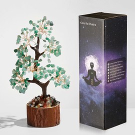AWARDSEN Green Aventurine Crystal Tree Money Tree The Tree of Life Tree Crystal Ornaments Healing Crystals Gifts Desk Decorations Spiritual Gifts for Women