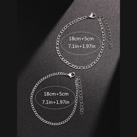 Silver Bracelet for Men Silver Chain Bracelet Cuban Link Bracelet Layered Silver Bracelets Mens Silver Bracelet Paperclip Bracelet Trendy Jewelry for Men Friends Dad Husband Boyfriend