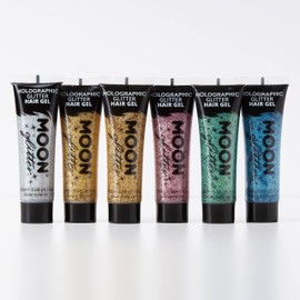 Moon Glitter - Holographic Glitter Hair Gel - 20ml - Set of 6 Colours