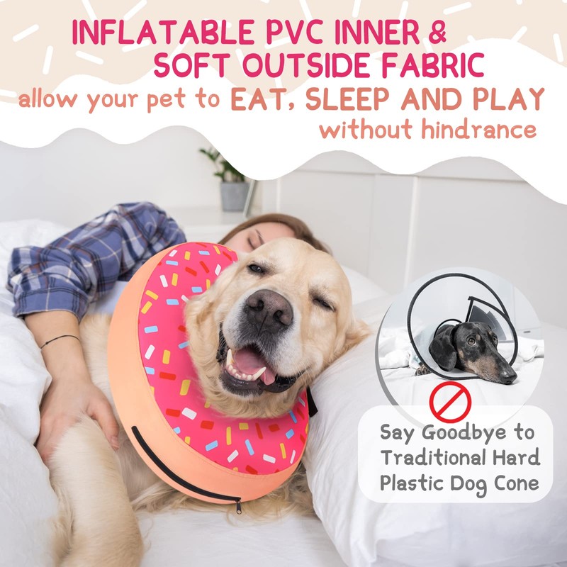 Supet Inflatable Dog Cone Collar Alternative after Surgery, Dog Neck