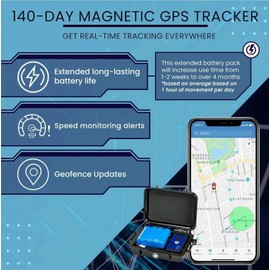 BrickHouse Security 140-Day GPS Tracking Device for Vehicles with Magnetic Case & Extended Battery