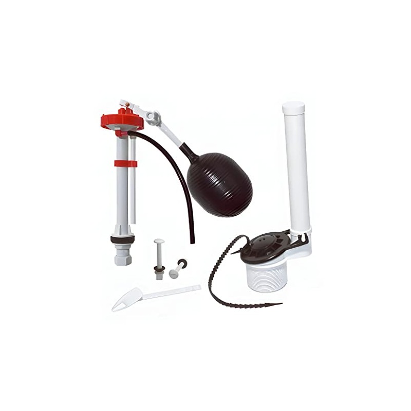 DICA, Juego Completo de Accesorios para W.C, Material Plastico, Hule,