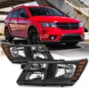 REINKO Headlight Assembly Compatible with 2009-2020 Dodge Journey Black Headlamps