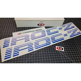 IROC-Z Faded Blind Door Decals Third Gen Camaro Stickers Select Color: (Gloss Blue, 2.0" x 20.0")