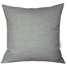 TangDepot Blend Linen Handmade Solid Decorative Throw Pillow Covers/Pillow Shams, Thick and Soft European Throw Pillow Covers, Indoor/Outdoor Cushion Covers - (26"x26", Stone Grey)