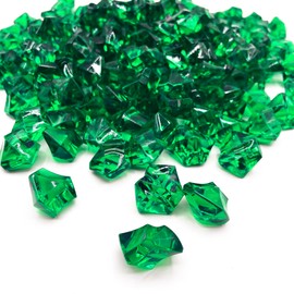 CYS EXCEL Acrylic Green Crushed Ice Vase Fillers (Approx. 725-750 PCS, 12 Cups) | Multiple Color Choices Plastic Crushed Glass for Arts & Crafts | Acrylic Rock Gems Table Scatter