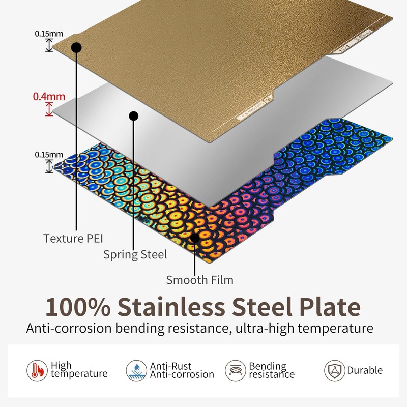 Bambu Lab H2D Build Plate,355x346mm Double Sided PEK PEI Build