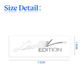 JNNJ Pack of 2 Car Limited Edition Logo, 3D Limited Edition Logo Emblem Badge, Metal Decals, Car Accessories, for Truck, Car, Window, Windscreen (Silver)