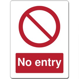 Red Circle Prohibited Act Metal Sign For Office Work Site School 15cm x 20cm - No entry