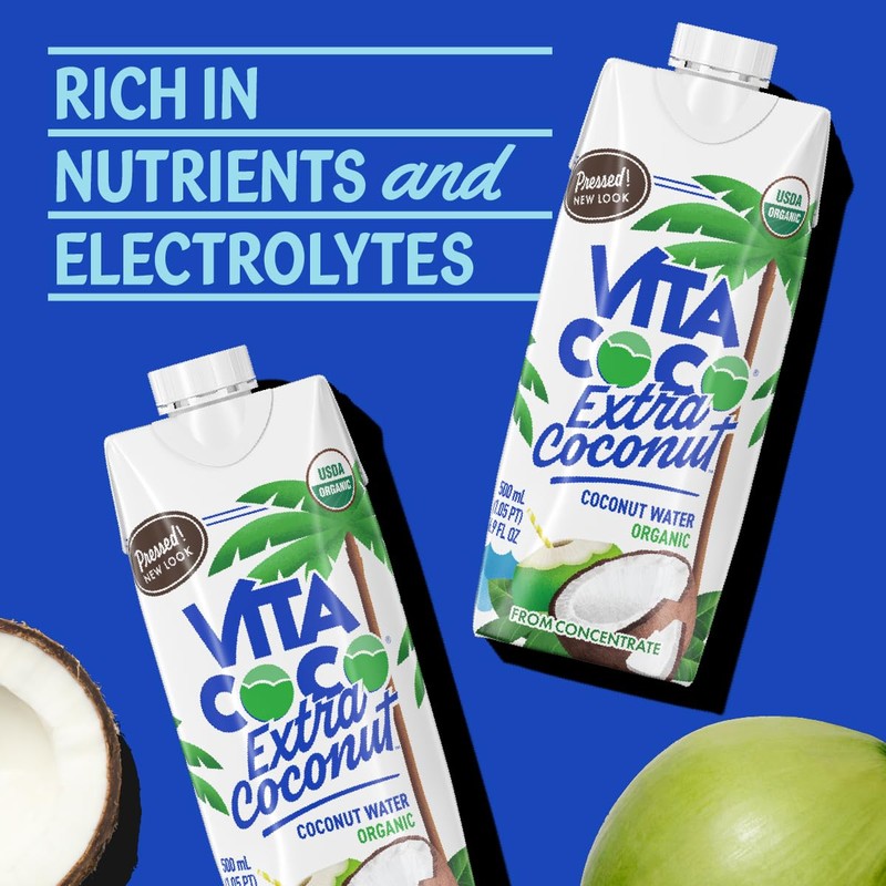 Vita Coco Organic Coconut Water, Pressed, More "Coconutty" Flavor, Natural