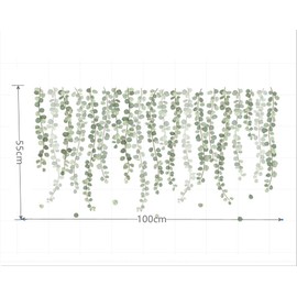 Ceiling Hanging Plant Sticker Large Scandinavian Fresh Green Plant Wall Sticker Decoration Stylish Wallpaper Removable Removable Wall Sticker DIY Decor Living Room Ceiling Greening Wall Art Girls Room