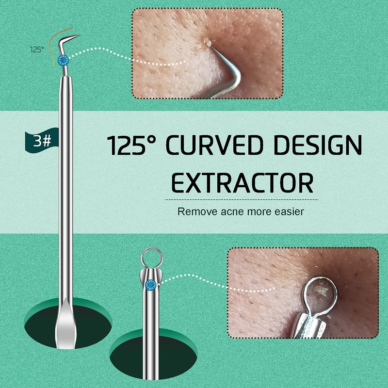 8PCS Blackhead Remover Tools,Stainless Steel,whitehead pimple acne Removal,clean tools