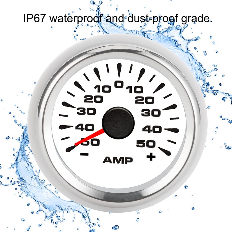 50A Ammeter AMP Gauge LCD Display Stepper Motor Ampere Meter