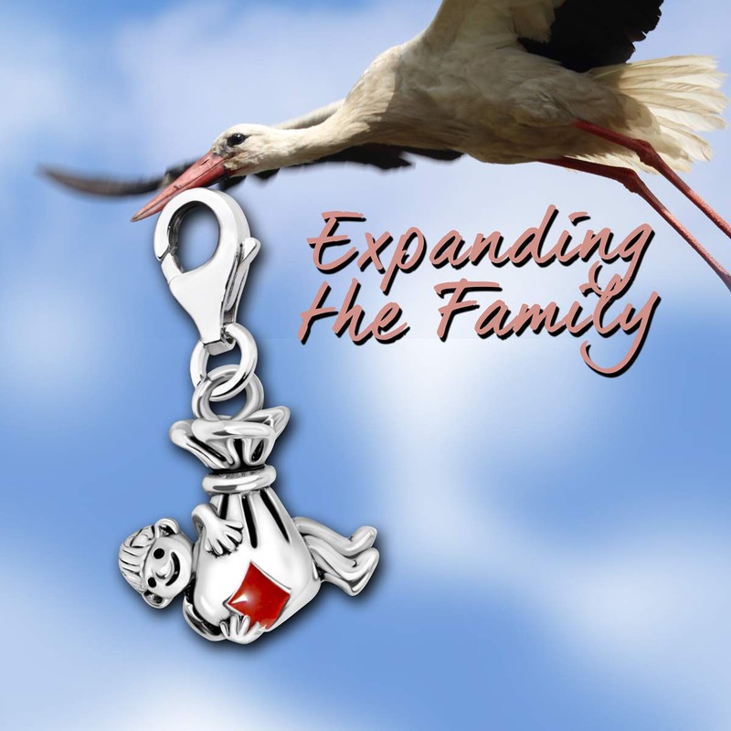 Quiges 925 Silver Charm Pendant Dummy with Lobster Clasp for