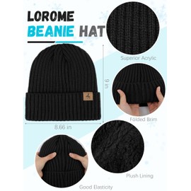 3 PCS Winter Hat Scarf Gloves Set, Soft Warm Knit Beanie Hat Touchscreen Gloves Long Knitted Scarf Set Winter Gifts for Men