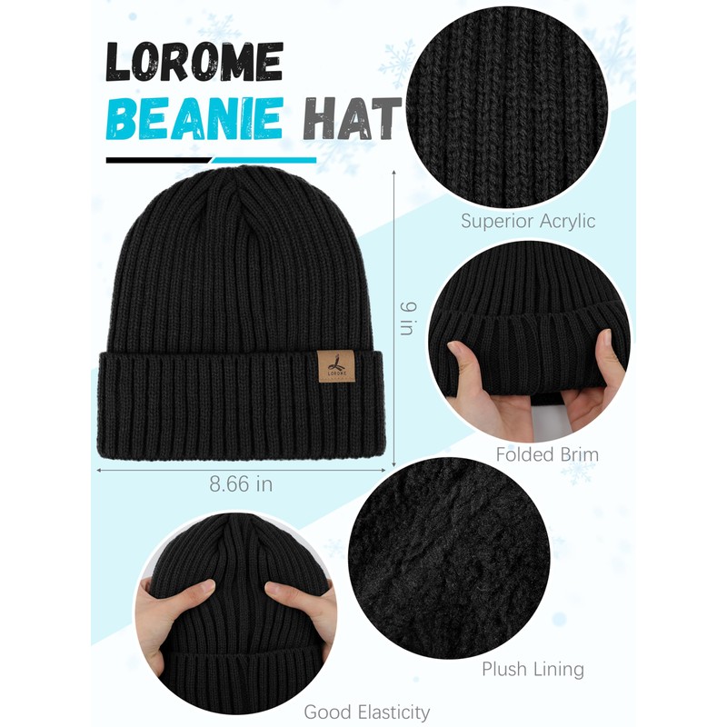 3 PCS Winter Hat Scarf Gloves Set, Soft Warm Knit