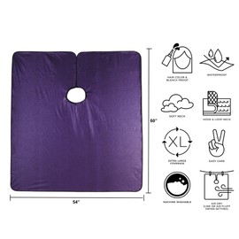 Cricket Encore All Purpose Professional Salon Cape – Waterproof Bleach Proof Hair Styling Cape, Adjustable Neck Closure – Extra-Large Coverage, Amethyst