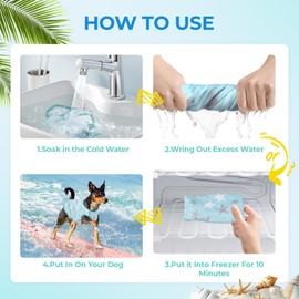 Dog Cooling Shirts, Uadonile 2pcs Dog Summer Clothes Pet Hawaiian Vest Breathable Lightweight Quick Dry, Doggie Cooling T-Shirts for Beach, Hiking, Walking, 2pack (Star, L)