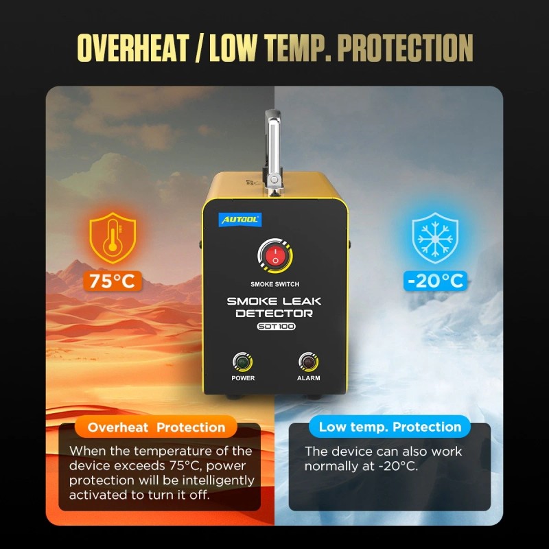 AUTOOL Automotive EVAP Smoke Machine Leak Detector Car Pipe Vacuum