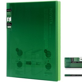 Kokuyo 20-Pocket Binder with Plastic Sleeves 8.5"x11" (Green), A4 and US Letter Expandable Art Portfolio Folder with Clear Sheet Protectors. 40 Pages of Presentation Display Book. (RA-N20G)