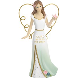 Pavilion Gift Company Aunt You Fill Our Lives with Love - 5.inch Collectible Angel Figurine, Blue