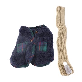 Dog Winter Clothes Small Little Dogs Pet Clothing for Bichon Frise Pomeranian Poodle Blue(with Scarf) S