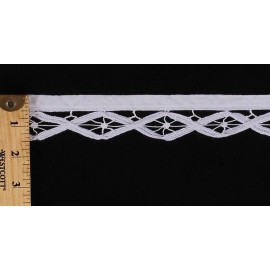 White Battenberg Lace Renaissance Trim Edging By the Yard - 1" Wide (M410.09)