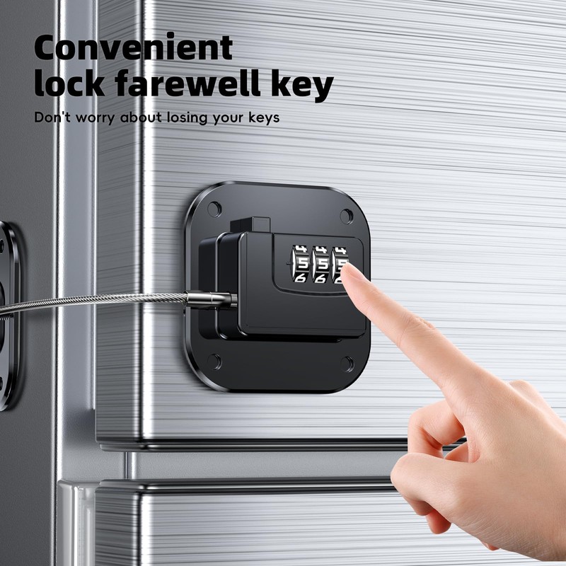 WILNIRY 2 Pack Refrigerator Door Lock with Code for Kids