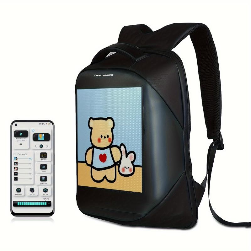 Crelander LED Laptop Backpack, Programmable Travel Backpack For Men And