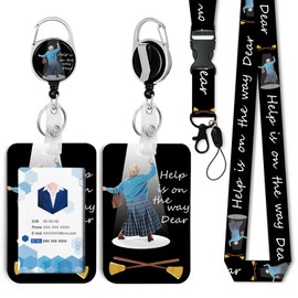 Help is on The Way Badge Holder with Retractable Reel and Breakaway Lanyard，Badge Clips Retractable Heavy Duty Badge Reel，Keychain，ID Holder with Breakaway Lanyard for School Nurse Office Teen