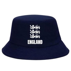 Fidra Navy Blue England Cotton 3 Lions Bucket Hat. Fast UK Post 58/59cm one Size fits All Small to XLarge. 48-72 Hour delivery