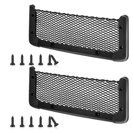 2 Pieces ABS Plastic Frame Car Storage Net Bag Phone Car Mesh Net Holder RV Storage Boat Cargo Pocket Organizer Framed Mesh Net Pocket with Screws for Auto RV Net (13.8 x 5.1 Inch)
