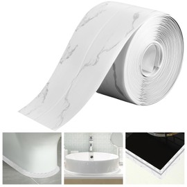 Frienda Marble Caulk Tape 10.5' x 1.5'' Waterproof Self Adhesive Caulk Strip Bathtub Sealant Tape Sealing Strip Oil Proof Bathroom Sealant for Kitchen Floor Wall Edge Protector(PE)