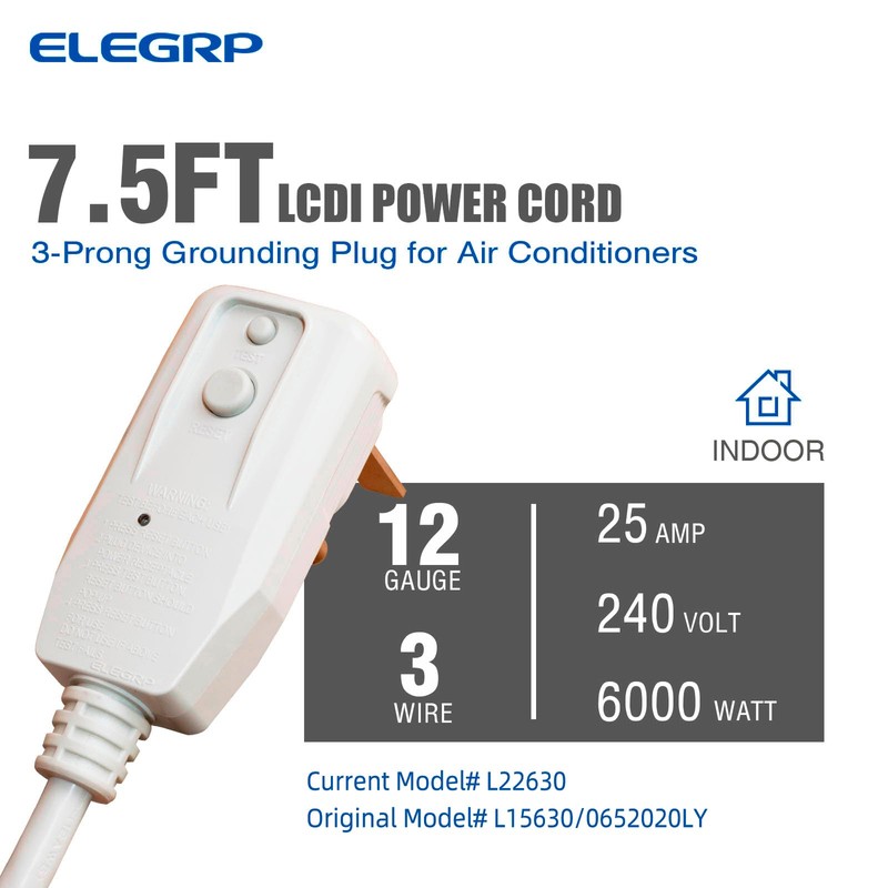 ELEGRP L22630 L15630 25Amp 12AWG 240VAC 6000W NEMA 6-30P LCDI