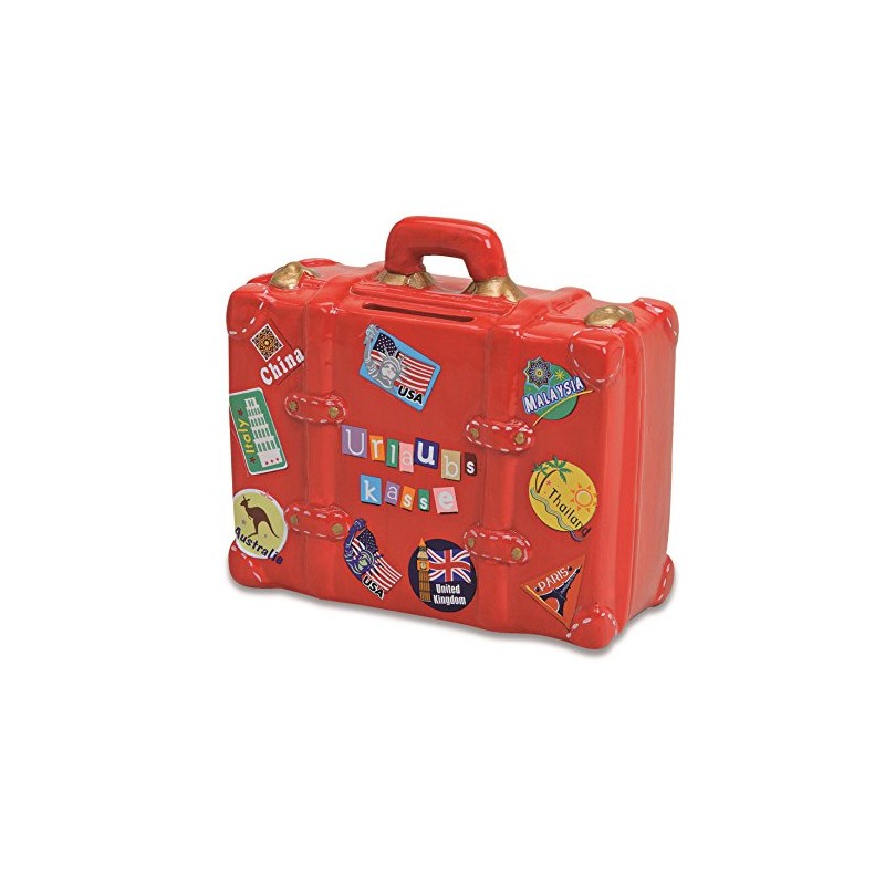 Money Box Holiday Fund Red in Suitcase Shape | Money