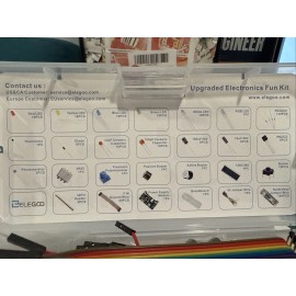 Arduino Elegoo Upgraded Electronics Fun Kit w/PwrSup Mod., Breadboard, wires, components