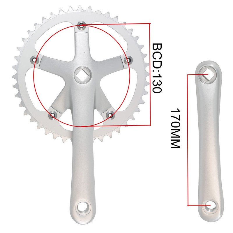 WEERAS Urban Folding Bicycle Crankset Single Tooth Disc 44T 130BCD