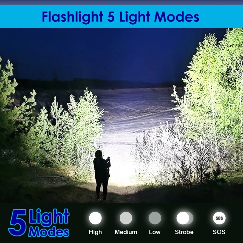 X.store 900000LM Powerful LED Flashlight Rechargeable Super Bright Work Tactical