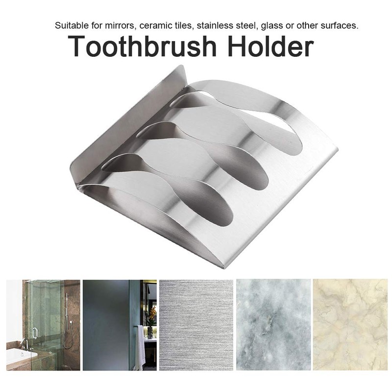 MOUMOUTEN Household Wall-Mounted Stainless Steel Toothbrush Holder - Modern Bathroom