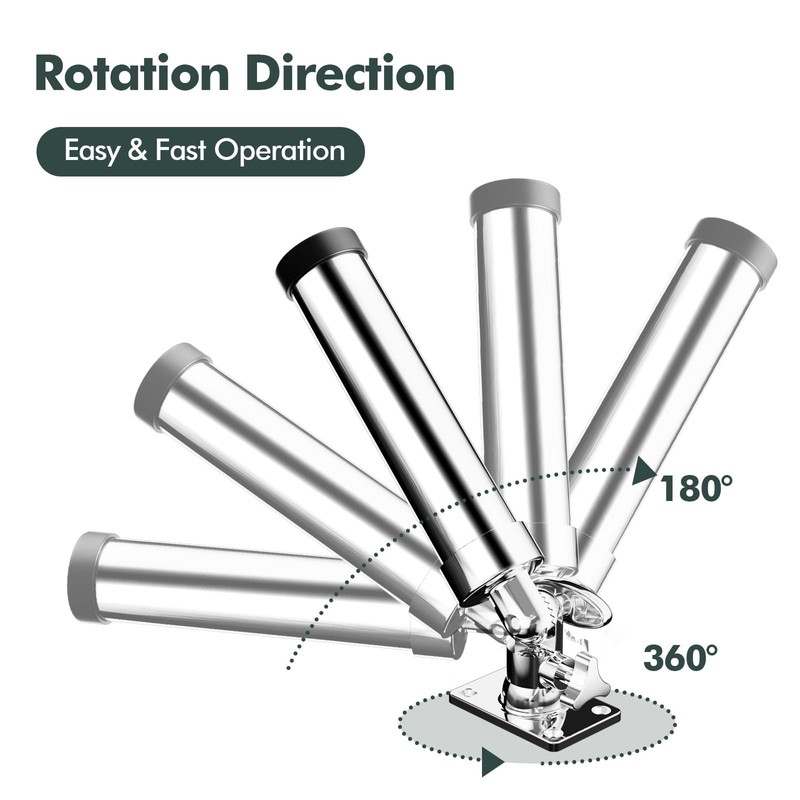 Rod Holder for Fishing Boat,360 Degree Marine Grade Stainless Steel
