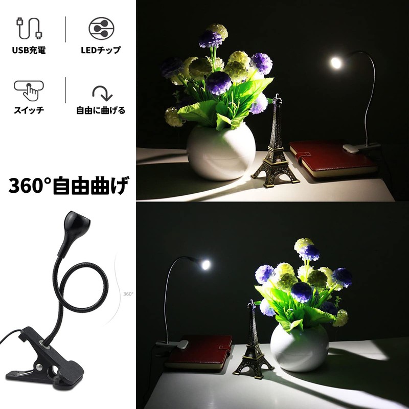 Clip Light, LED Desk Light, 4 Steps Dimmer, Warm Color,
