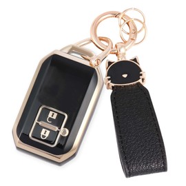 ZANEKO Jimny Key Case Compatible Suzuki Hustler Key Cover Swift Wagon R Stingray Key Chain (Black Cat, Cute), Black