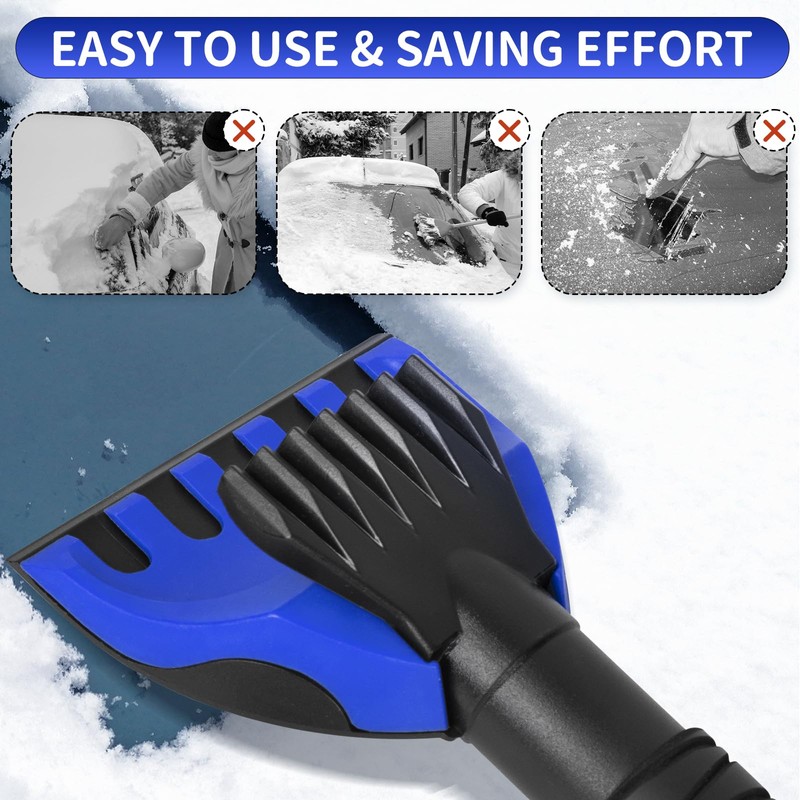 Oziral 2 Stück Eiskratzer Auto 2 in 1 mit Rutschfestem