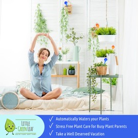 LGL Plant Watering Globes - Automatic Self Watering Globes. Decorative Self Watering Planter Inserts Made From Hand-Blown Durable Glass. Self Watering Spikes to Support Plant Health. 4 Pack, Jumbo.