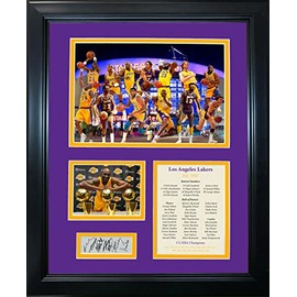 HOFSM.COM Hall of Fame Sports Memorabilia Framed Los Angeles Lakers All-Time Greats Facsimile Laser Engraved Signature Auto 11"x14" Basketball Photo Sig Collage
